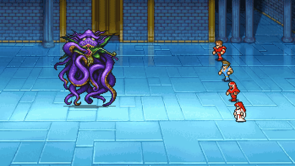 The party buffs their defenses to withstand Kraken's assault