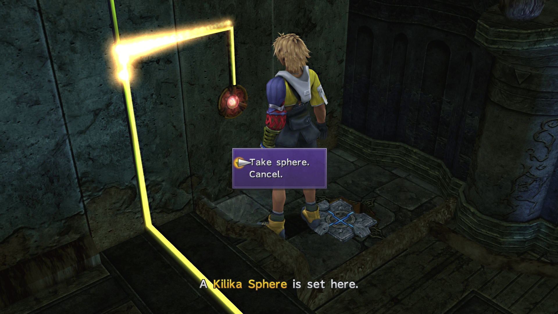 Taking the Kilika Sphere from the lowered floor