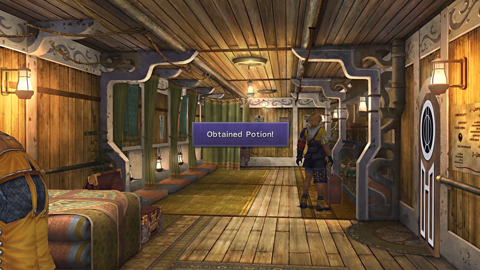 Suitcase on deck that gives free Potions