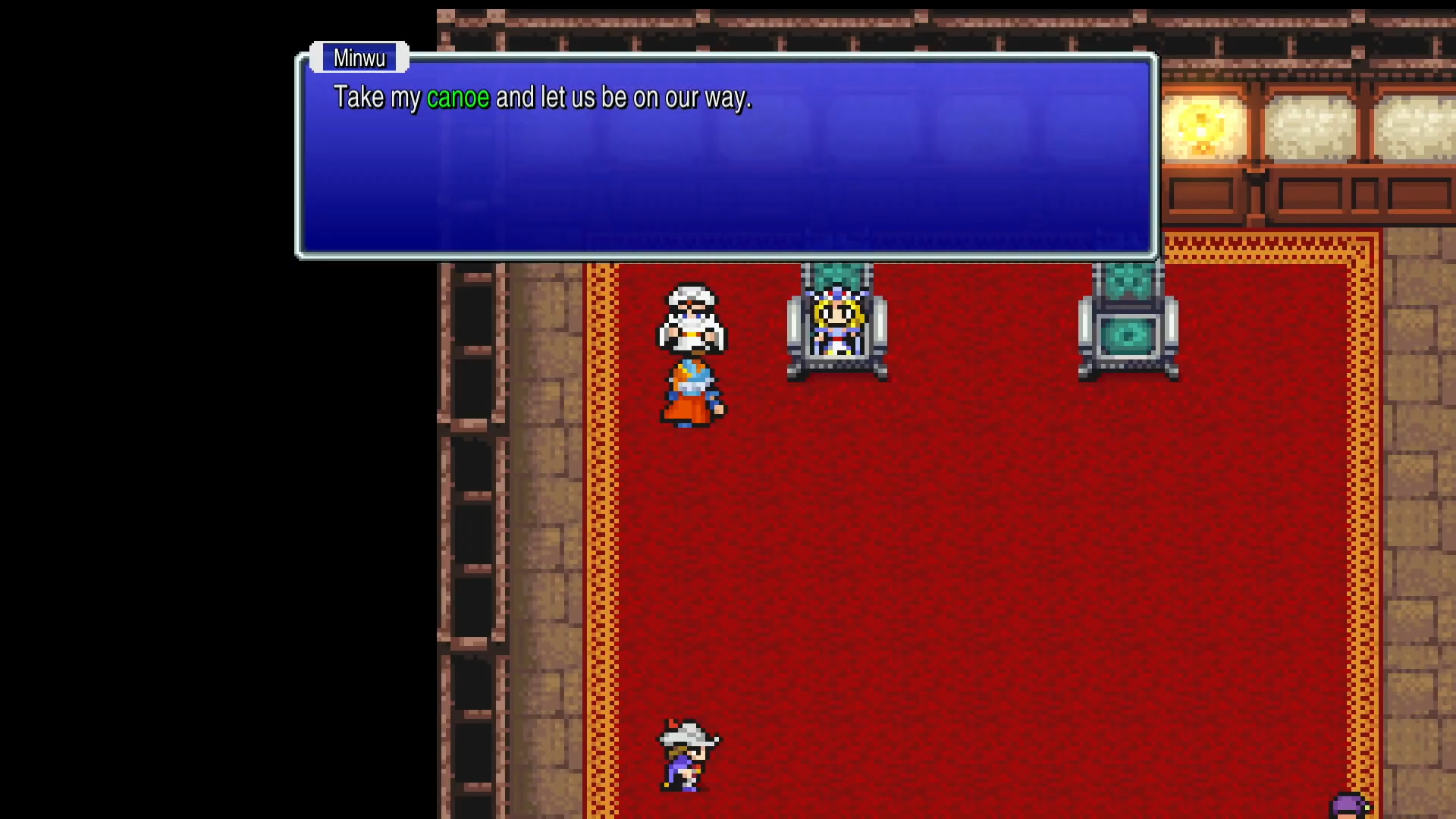 Minwu joining the party and giving you the Canoe