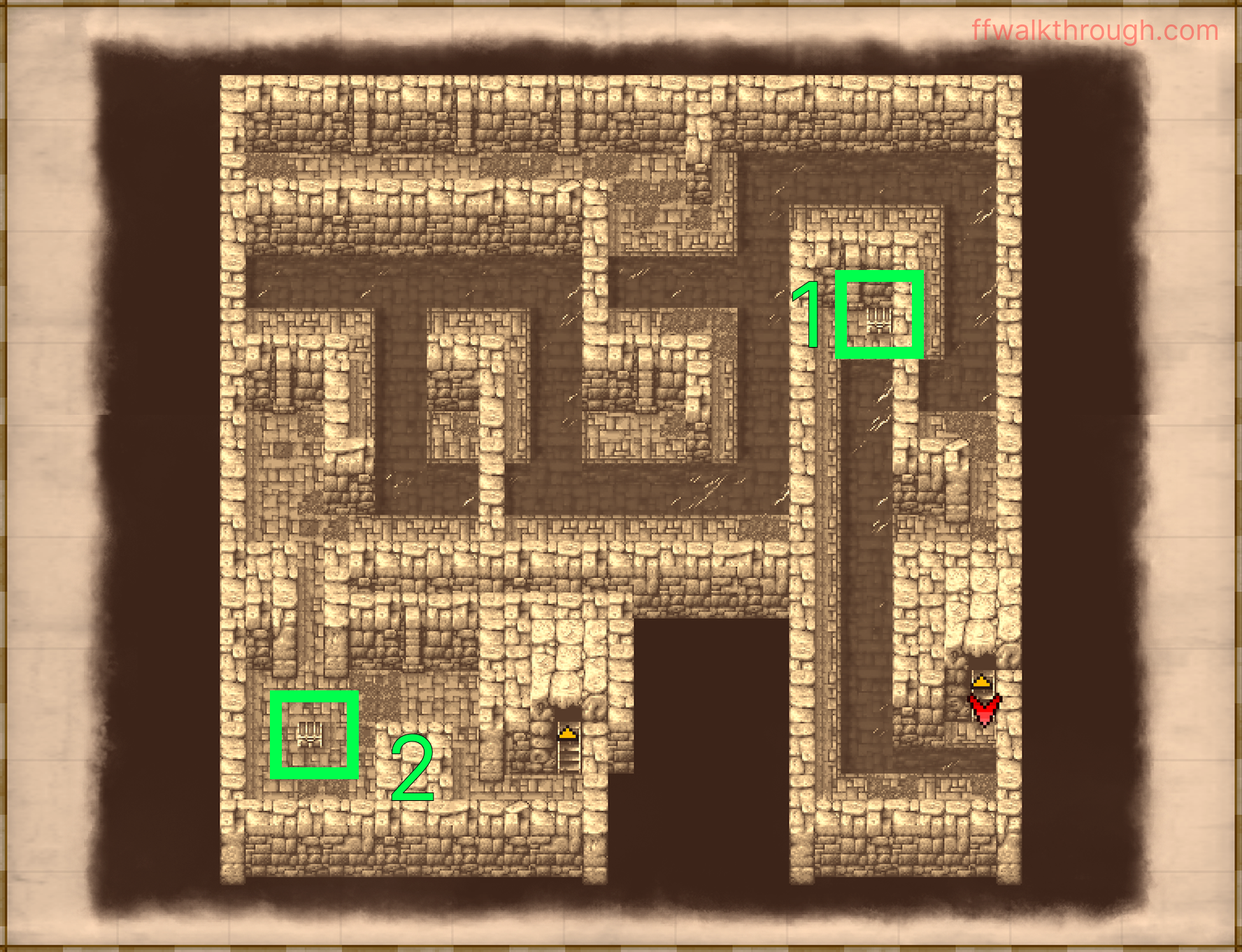 Bafsk Cave B1 map with chest locations