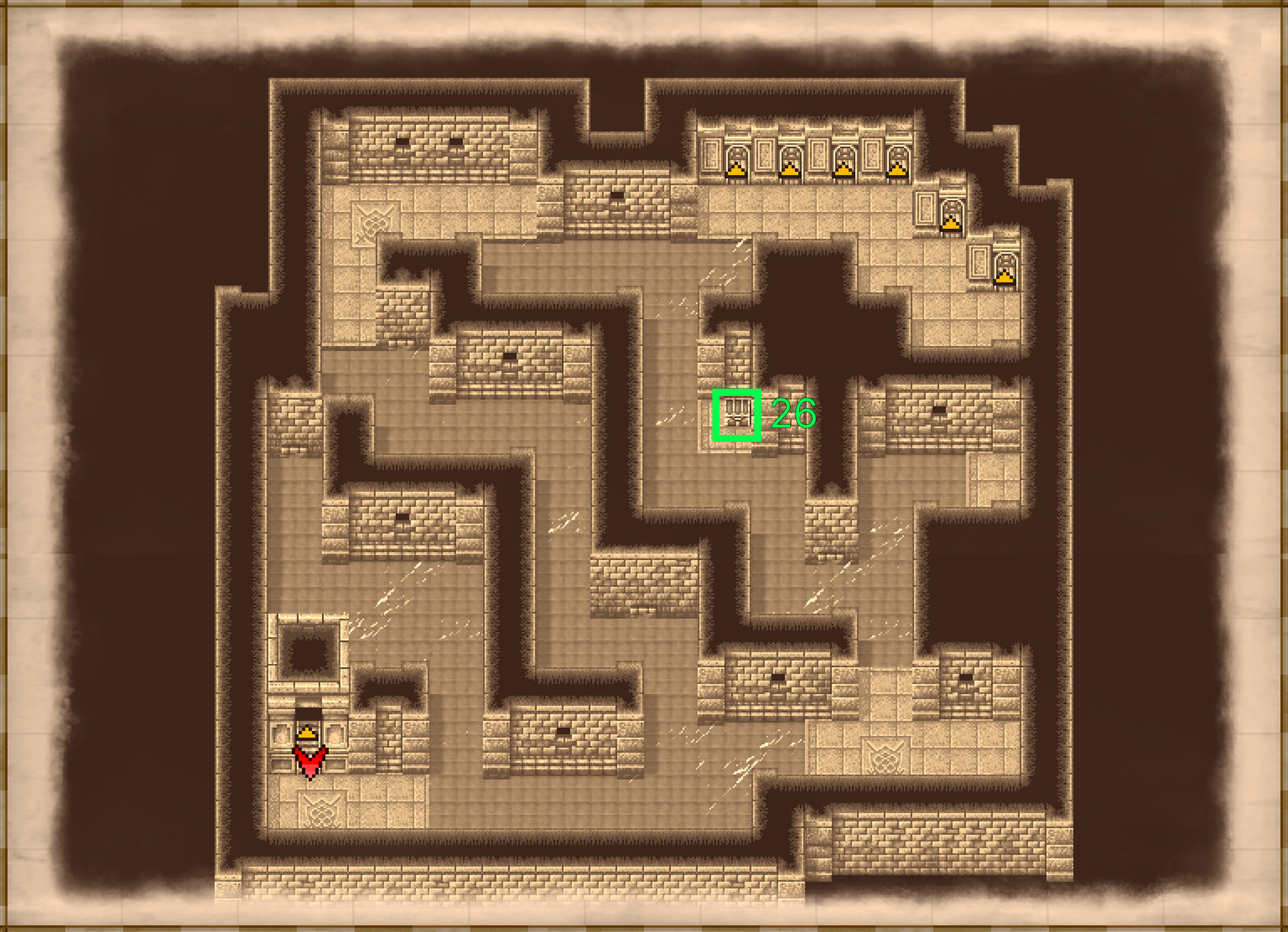 Castle Fynn B5 showing the six doors and path to the White Mask