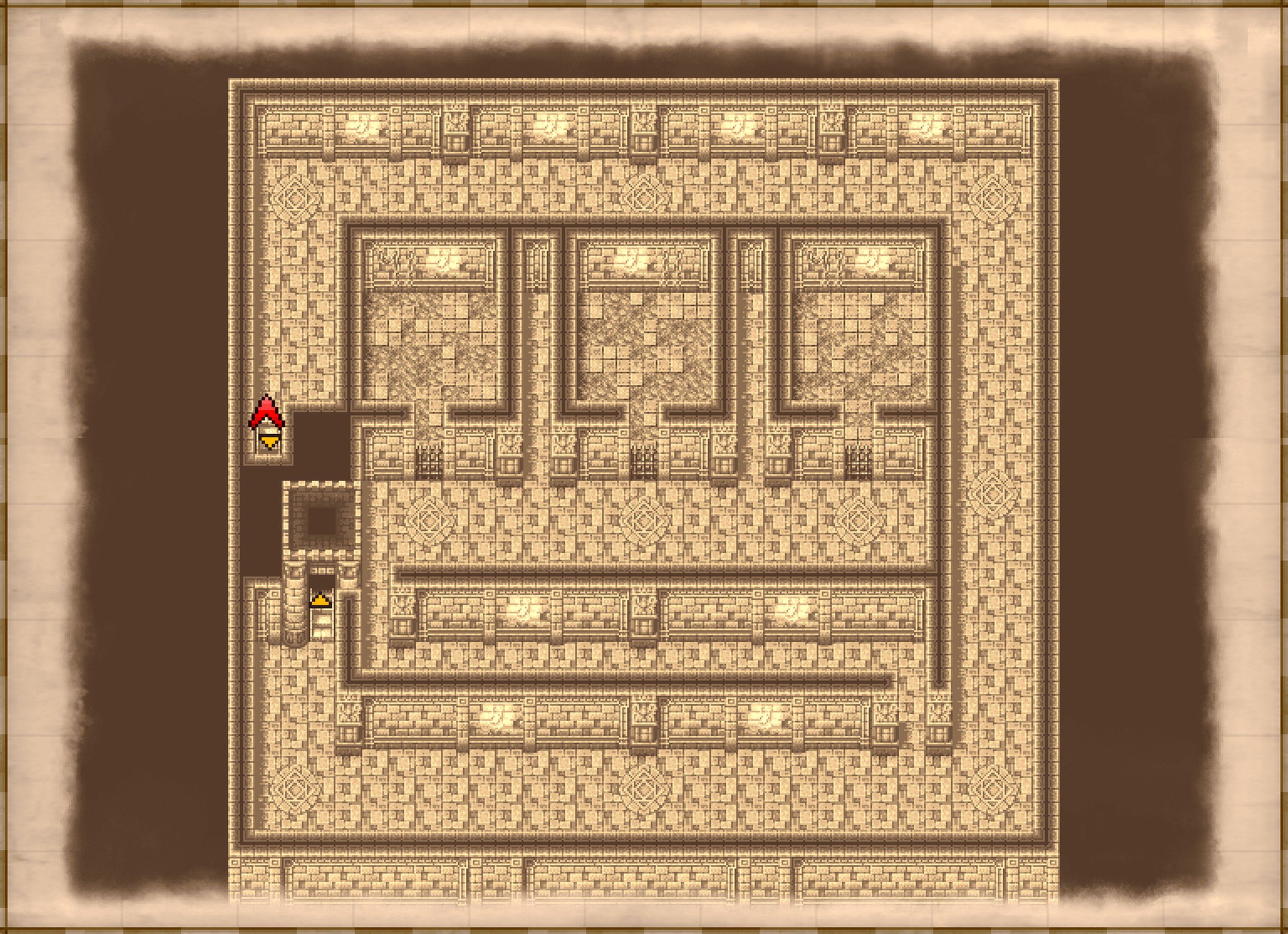 Coliseum B1 map showing Hilda's cell