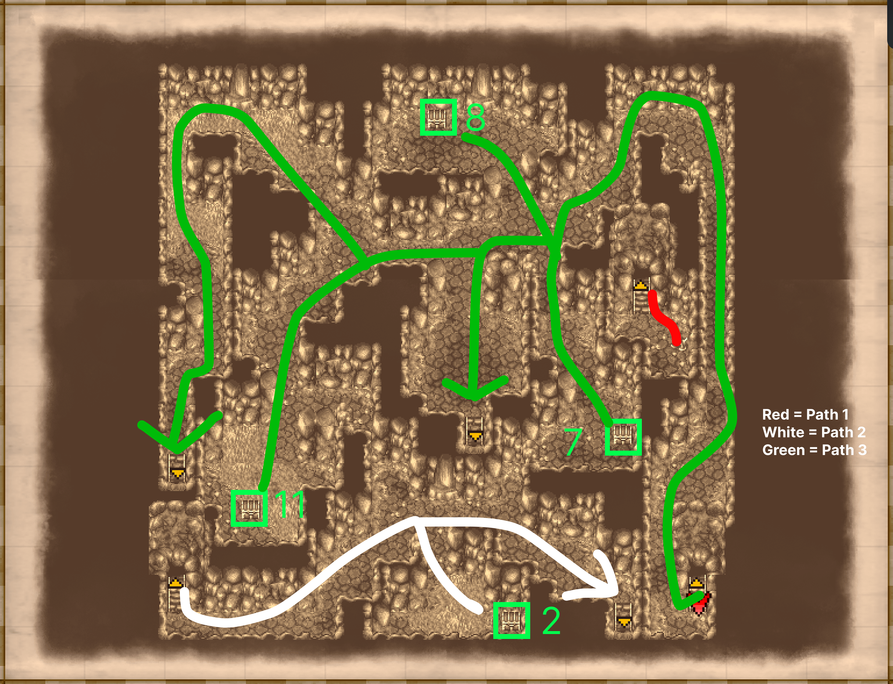Deist Cavern B2 map with chest locations