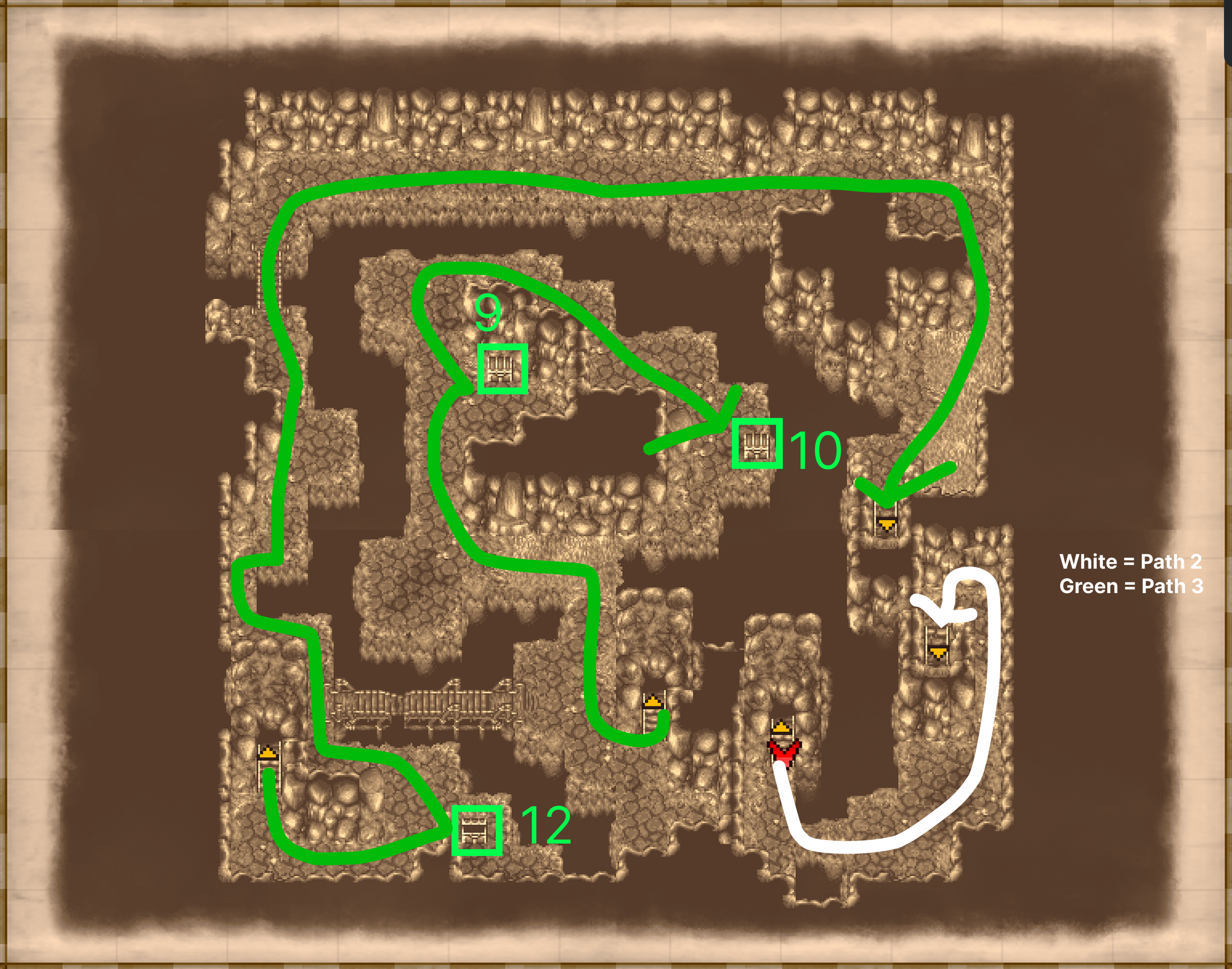 Deist Cavern B3 map with chest locations