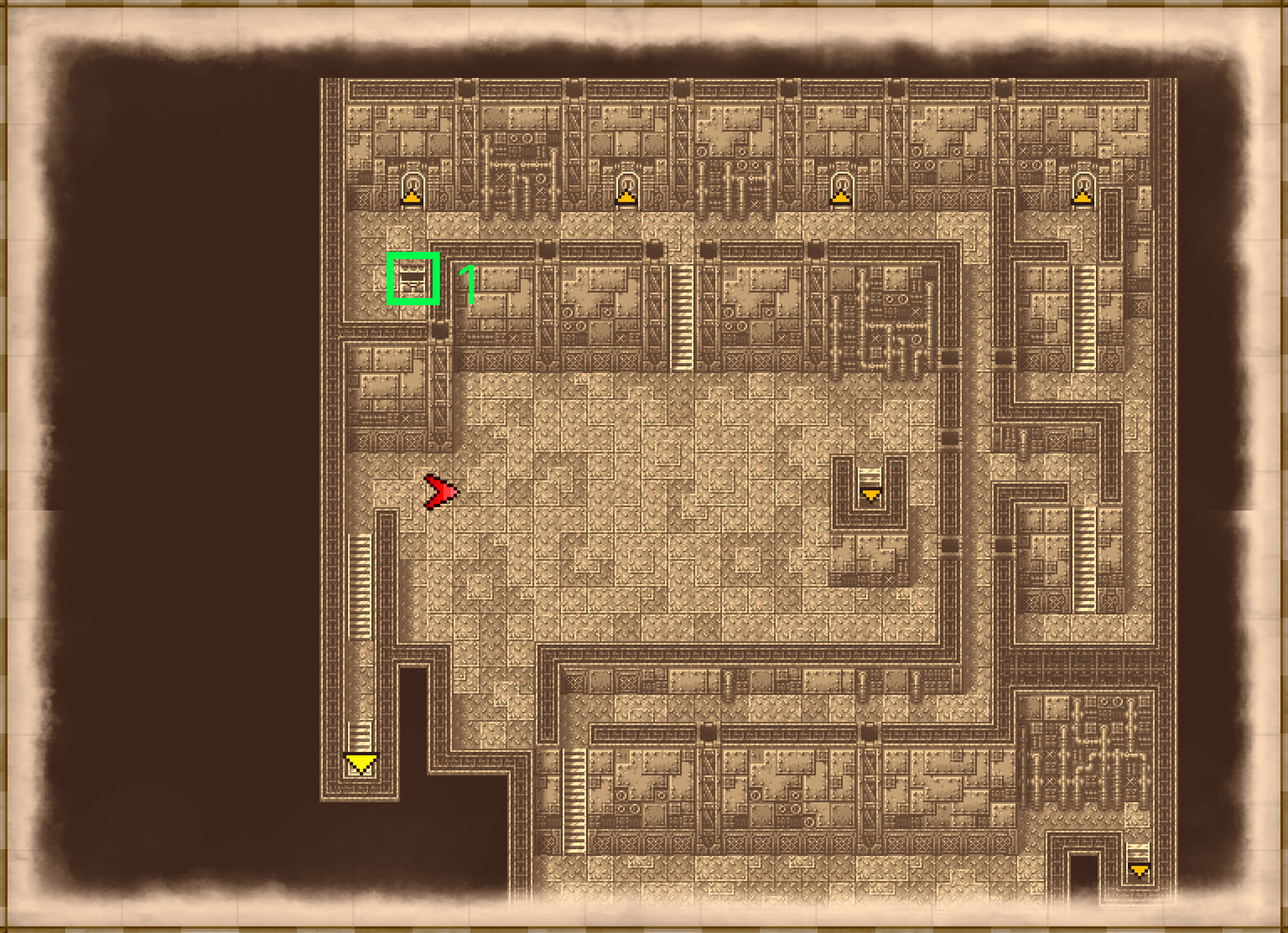 Dreadnought 1F map with chest locations