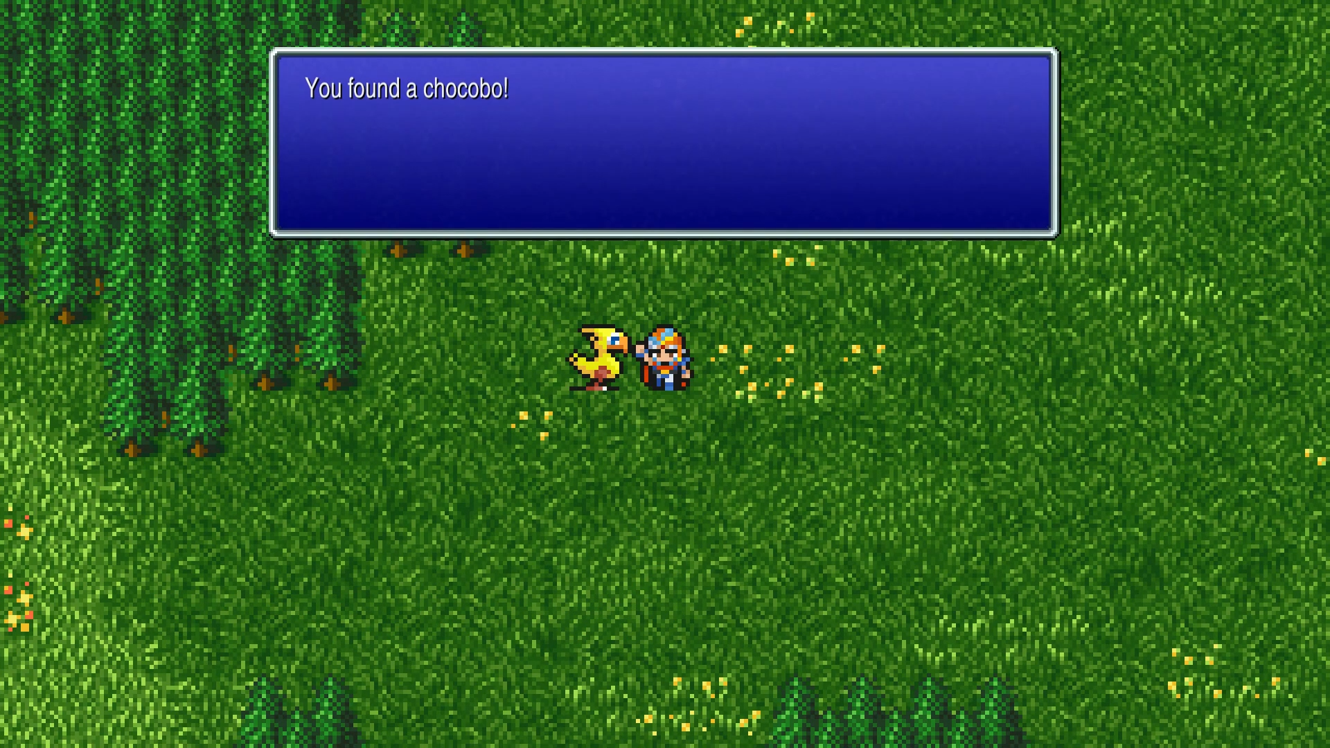 Riding a Chocobo from the forest