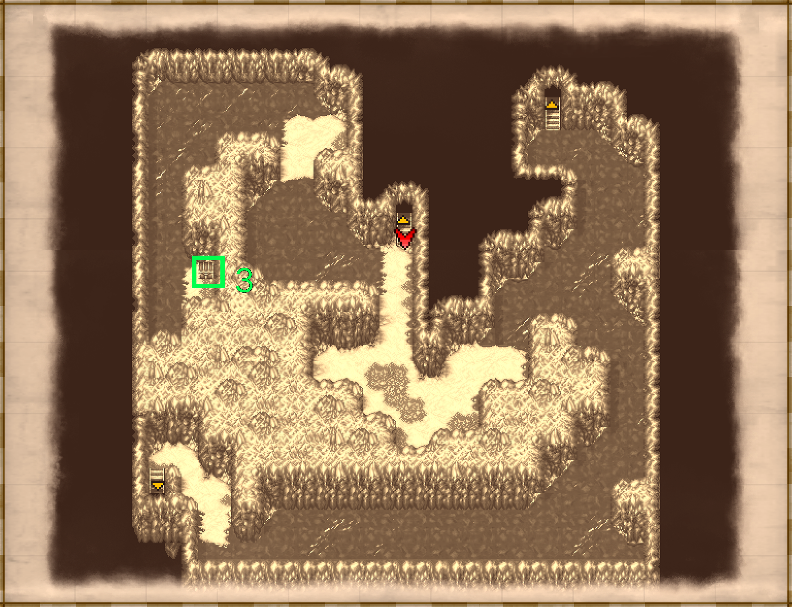 Snow Cavern B3 map with chest locations