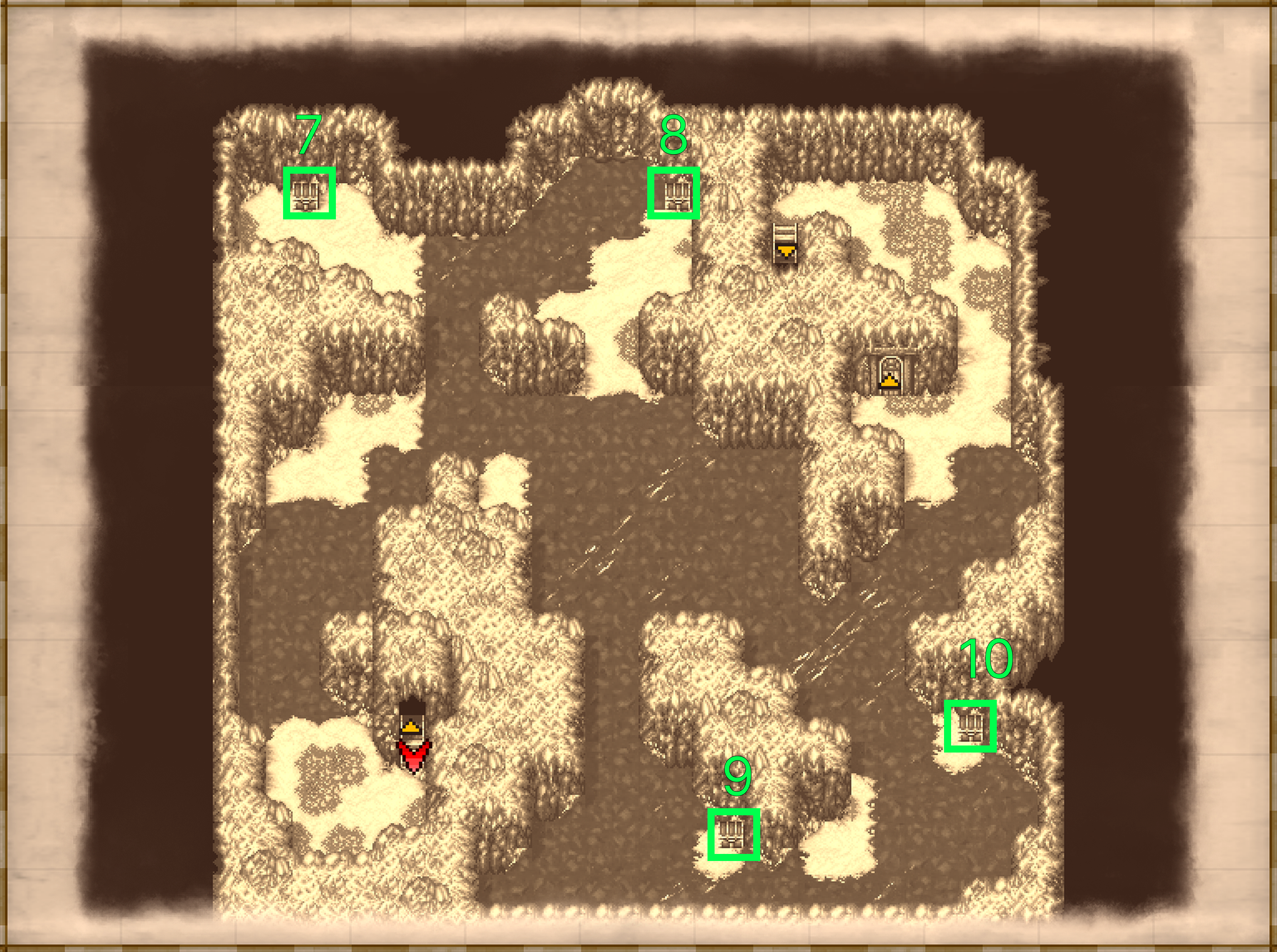 Snow Cavern B5 map with chest locations